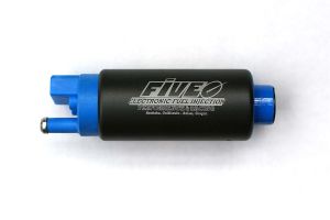 00040 340 LPH, Center Inlet Fiveomotorsport In Tank Fuel Pump Series, High Performance. Compare to Aeromotive and Weldon Fuel Pump.  00040 Center Inlet Fuel Pump