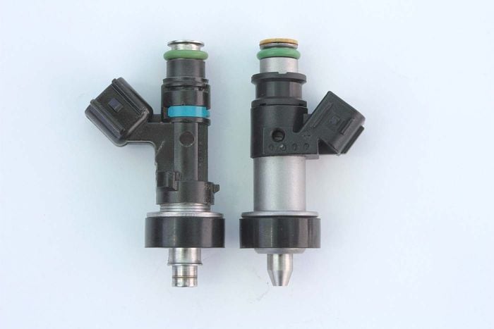 Comparison shown with the original equipment Keihin fuel injector.